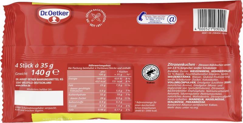 Dr. Oetker Kleine Zitronenkuchen