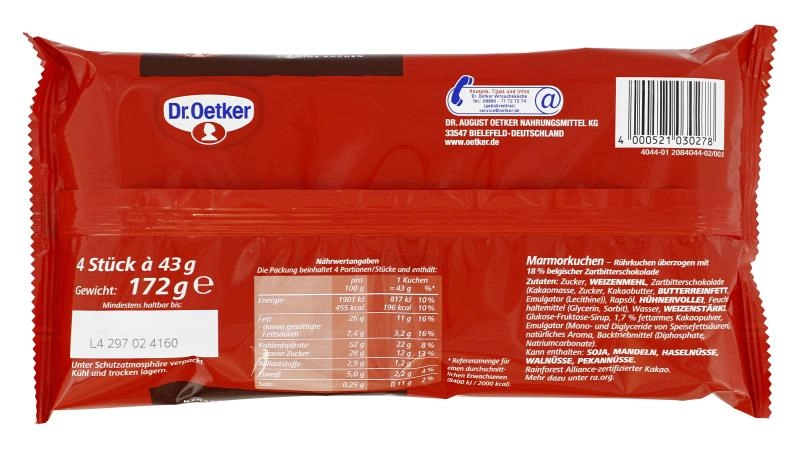 Dr. Oetker Kleine Kuchen 4x Marmor