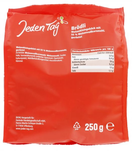 Jeden Tag Brödli mit Vollkorn
