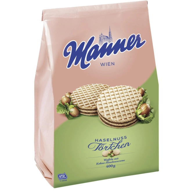 Manner Törtchen mit Kakao-Haselnusscreme 400G