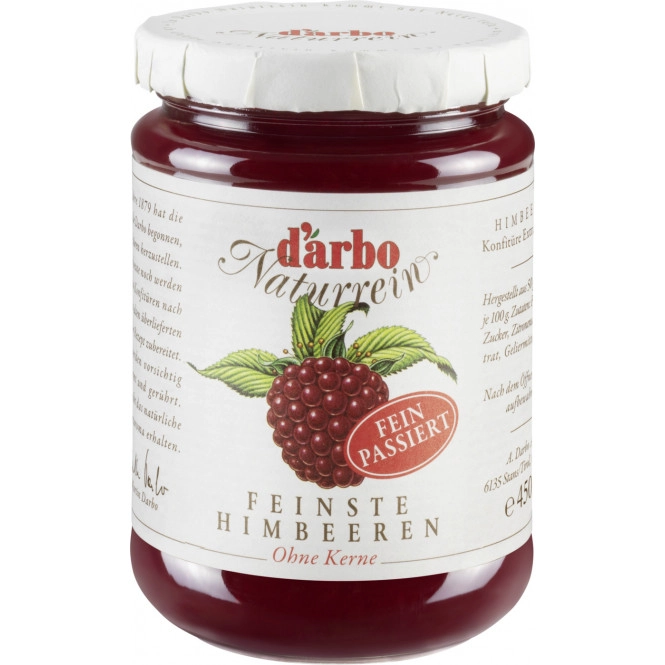 Darbo Konfitüre Naturrein Feinste Himbeeren ohne Kerne 450G