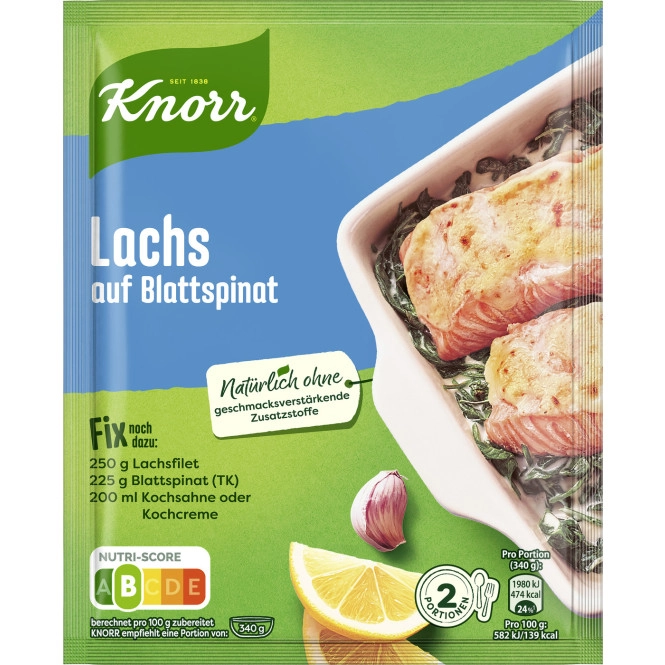 Knorr Fix Lachs auf Blattspinat 28G