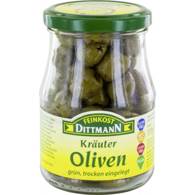 Dittmann Kräuter Oliven grün ohne Stein 170G