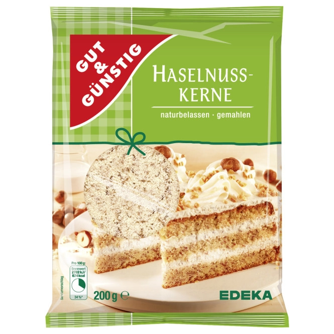 Gut & Günstig Haselnusskerne naturbelassen & gemahlen 200G