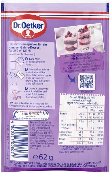 Dr.Oetker Himbeer-Sahne Creme 62G