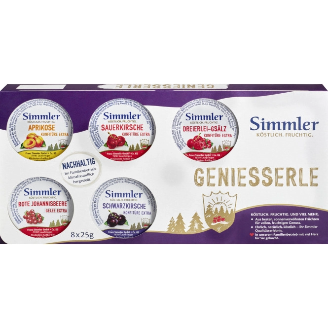 Simmler Konfitüre in Portionen 8ST 200G