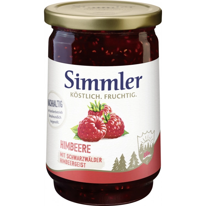 Simmler Konfitüre EXTRA Himbeere mit Himbeergeist 450G