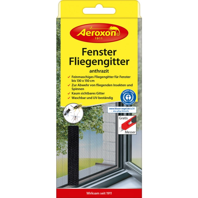 Aeroxon Fenster Fliegengitter Anthrazit