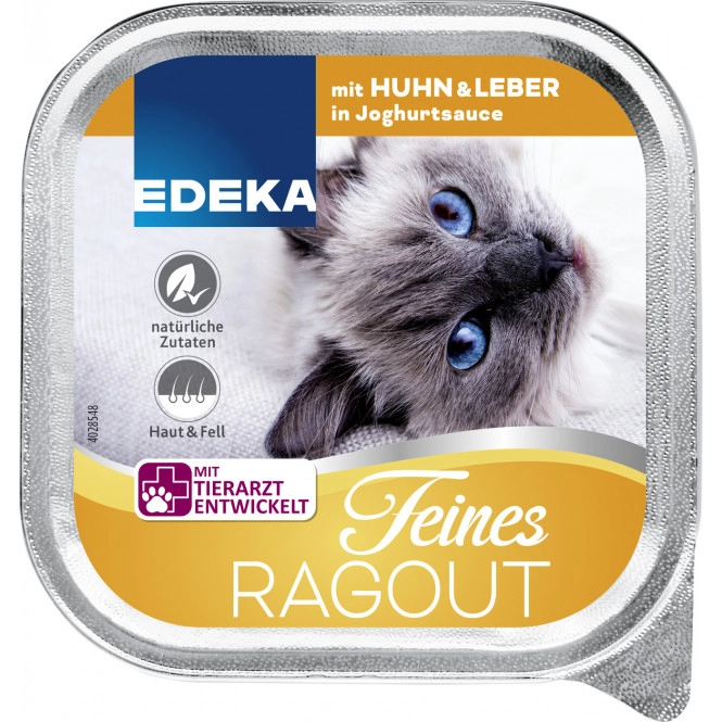 EDEKA Feines Ragout mit Huhn & Leber in Joghurtsauce 100G