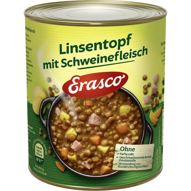 Erasco Linsentopf mit Schweinefleisch 800G