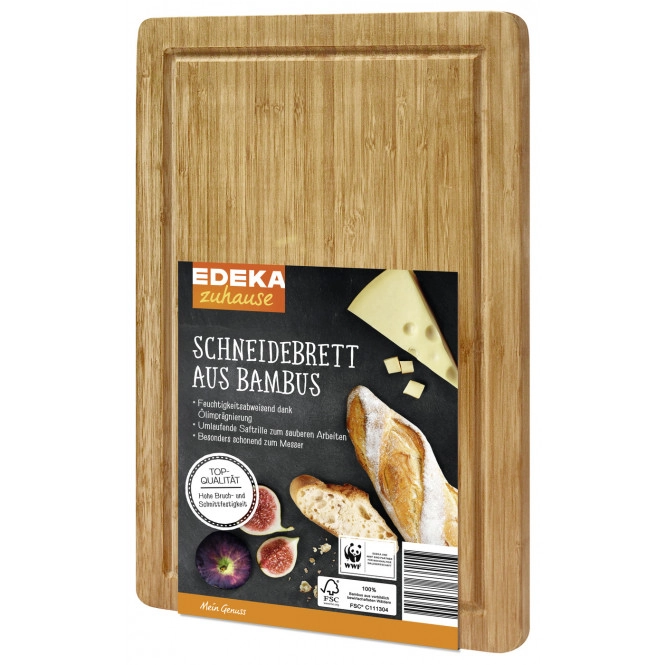 EDEKA zuhause Schneidebrett aus Bambus 38,5cm x 25,5cm