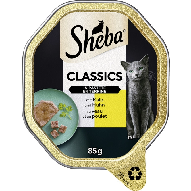 Sheba Classics mit Kalb & Huhn in Pastete 85G