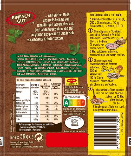 Maggi Champignon-Rahm Hähnchen 36G