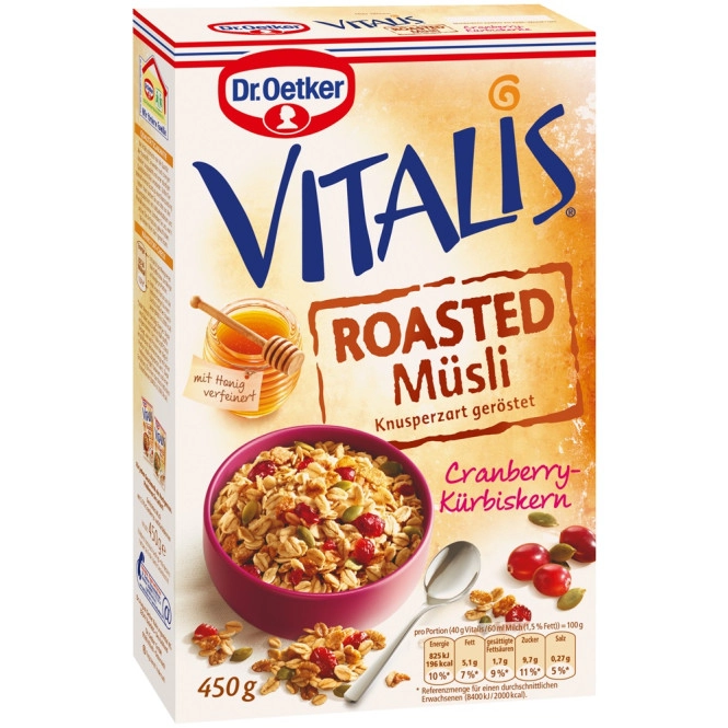 Dr.Oetker Vitalis Roasted Müsli Cranberry-Kürbiskern 450G