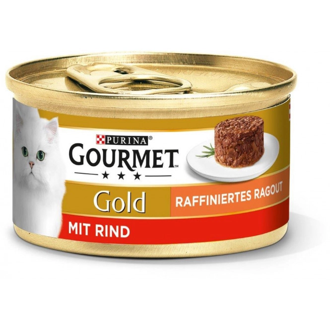 Purina Gourmet Gold Raffiniertes Ragout Rind Katzenfutter nass 85G