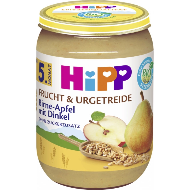 Hipp Bio Frucht & Getreide Birne in Apfel mit Dinkel nach dem 5.Monat 190G