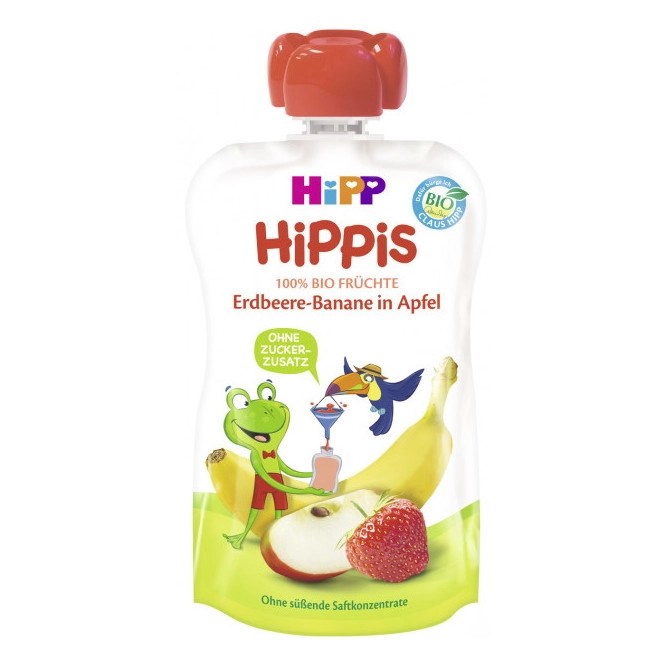 Hipp Bio Hippis Erdbeere-Banane in Apfel 100G