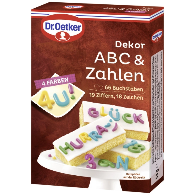 Dr.Oetker Dekor ABC & Zahlen 58G