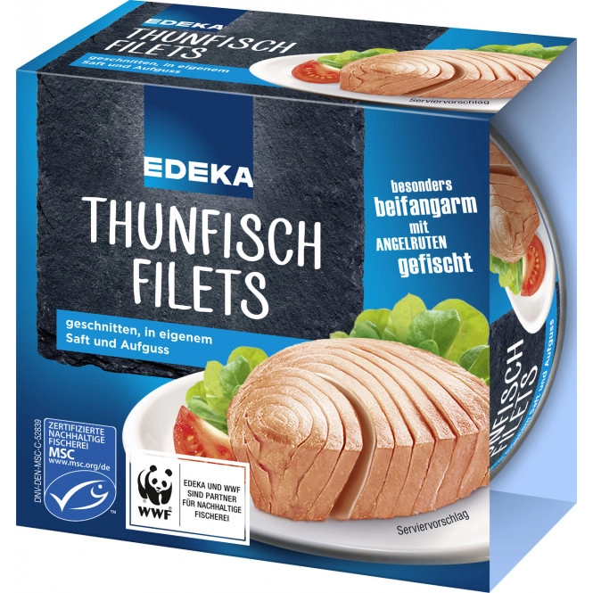 EDEKA Thunfischfilets in eigenem Saft und Aufguss 185G