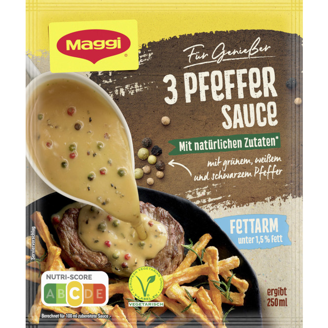 Maggi Für Genießer 3 Pfeffer Sauce fettarm ergibt 250ML