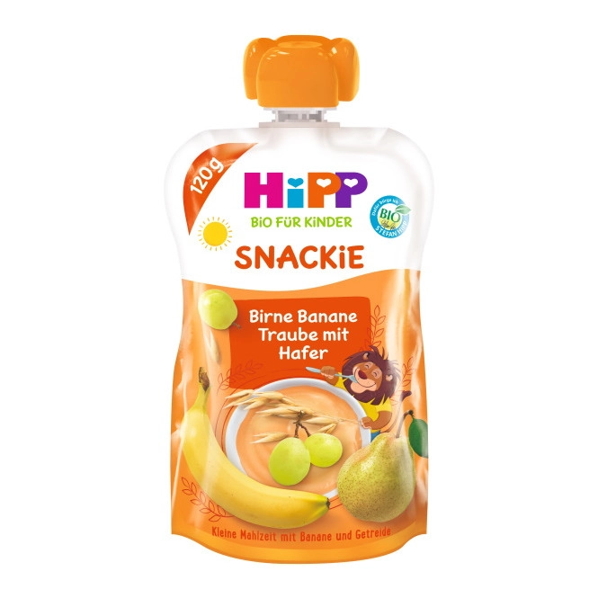 Hipp Bio Snackie Birne-Banane-Traube mit Hafer 1+ 120G