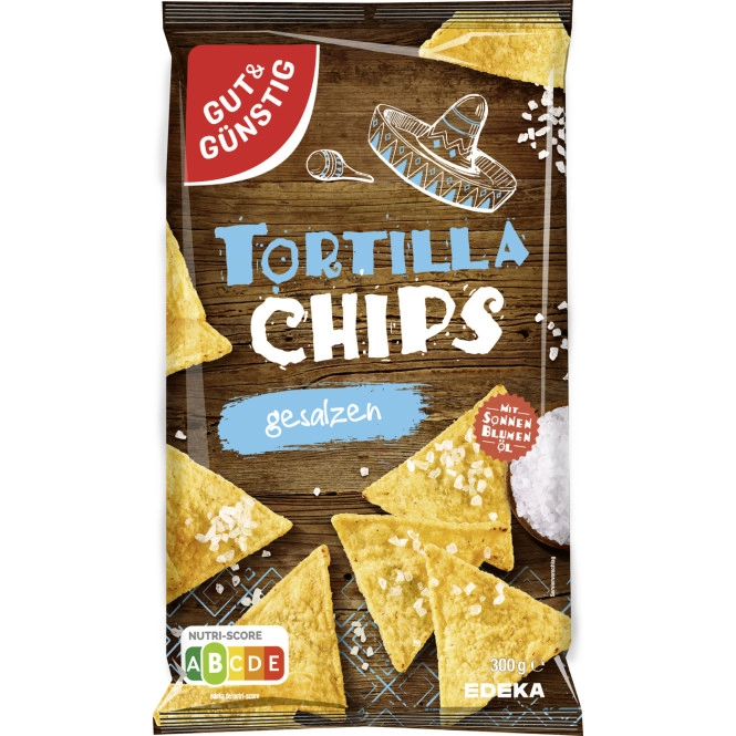 Gut & Günstig Tortilla Chips gesalzen 300G