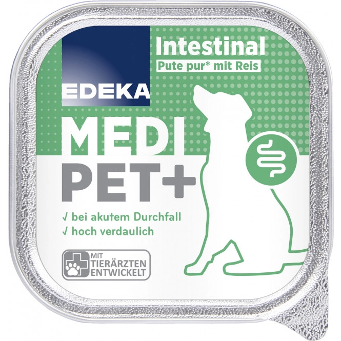 EDEKA Medi Pet+ Hund Intestinal Pute pur mit Reis 150G