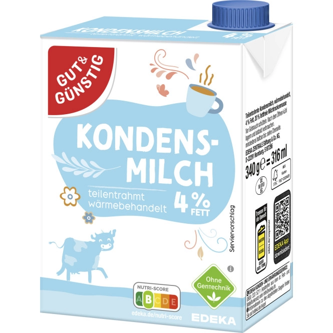 Gut & Günstig Kondensmilch 4% 340G