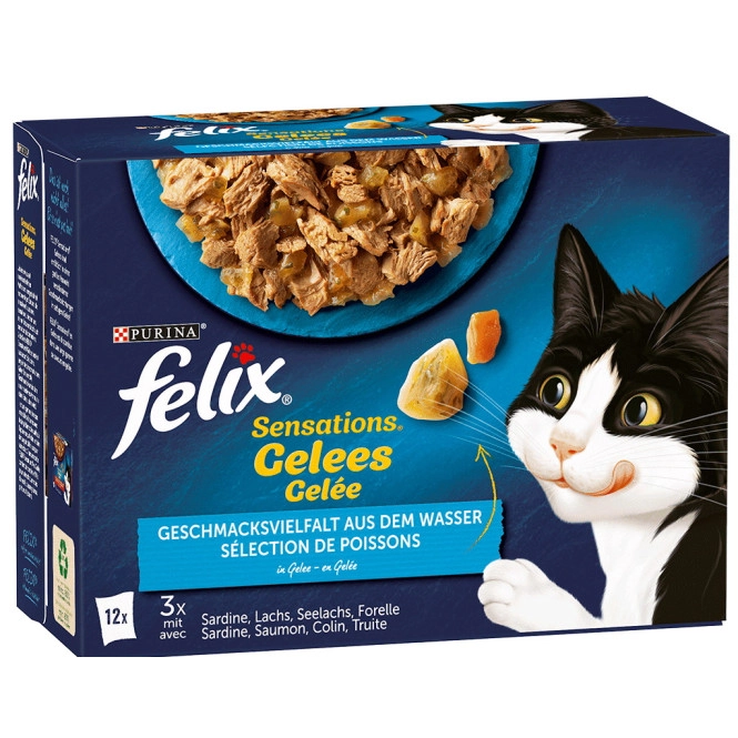 Felix Sensations Gelee Geschmacksvielfalt aus Dem Wasser 12x85G