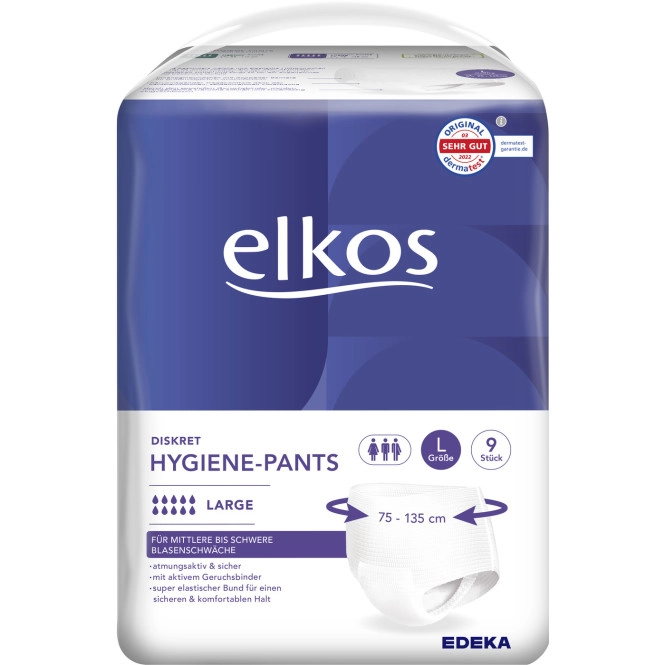 Elkos Diskret Hygiene-Pants Large 9ST