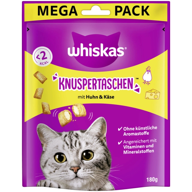 Whiskas Knuspertaschen mit Huhn und Käse 180G