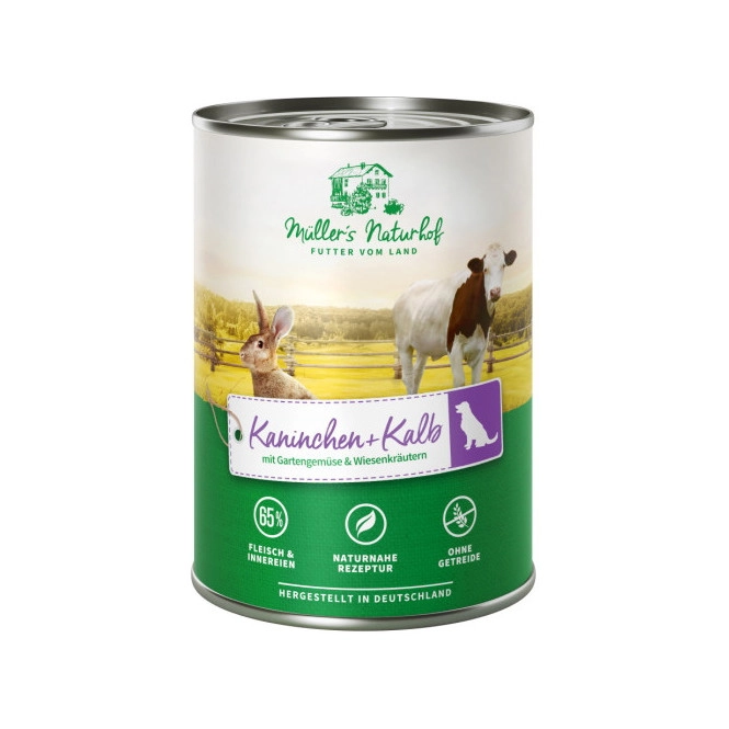 Müller's Naturhof Hundefutter Kalb & Kaninchen 400G