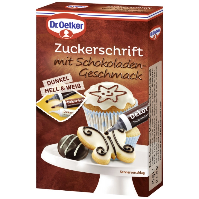 Dr.Oetker Zuckerschrift mit Schokoladengeschmack 75G