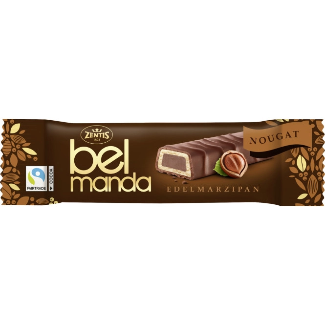 Zentis Belmanda Edel-Marzipan Riegel Nougat 40G