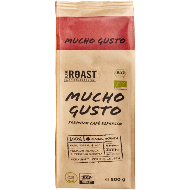 Bio Blank Roast Mucho Gusto Espresso Bohnen 500G