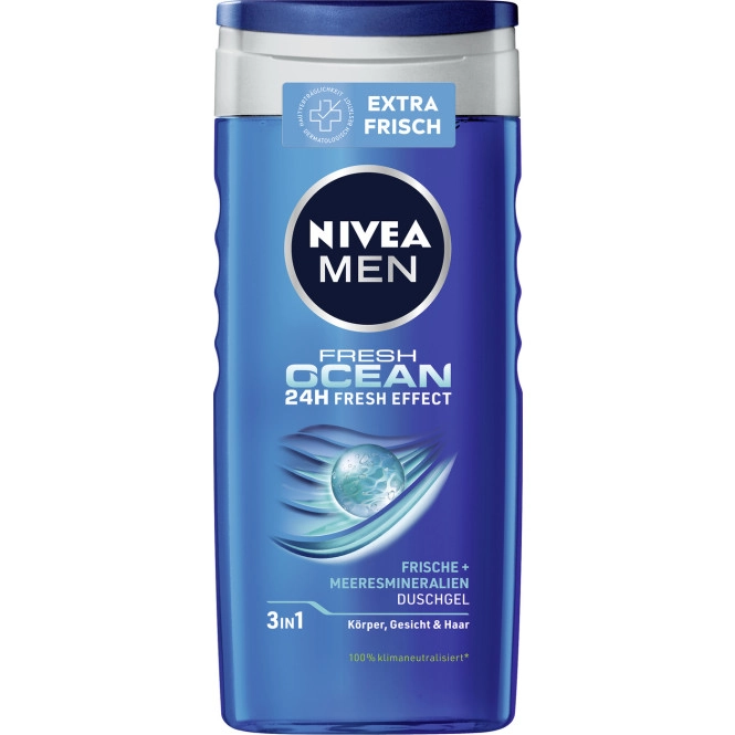 Nivea Men 3in1 Duschgel Fresh Ocean 24H Fresh Effect 250ML