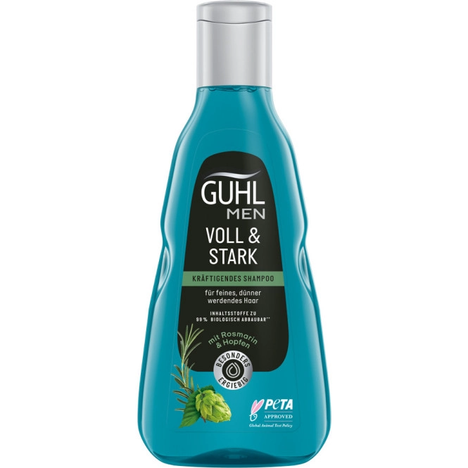 Guhl MEN Kräftigendes Shampoo Voll & Stark für feines,dünner werdendes Haar 250ML