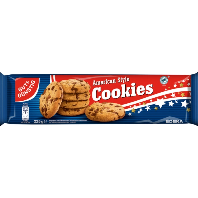 Gut & Günstig American Style Cookies 225G