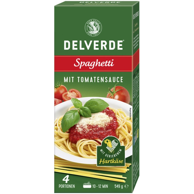 Delverde Spaghetti mit Tomatensauce 4 Portionen 549G