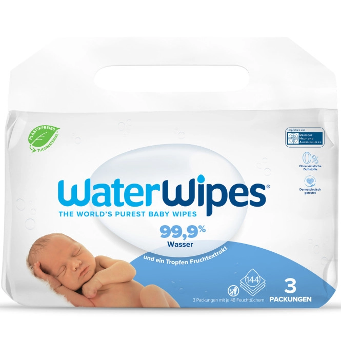 Water Wipes Babyfeuchttücher 144ST + Lätzchen gratis