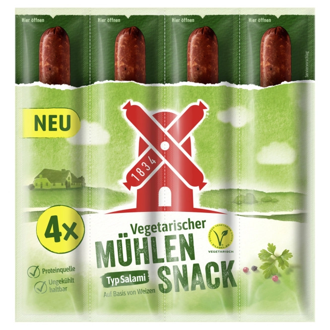 Rügenwalder Mühle Vegetarischer Mühlen Snack Typ Salami 4x 20G