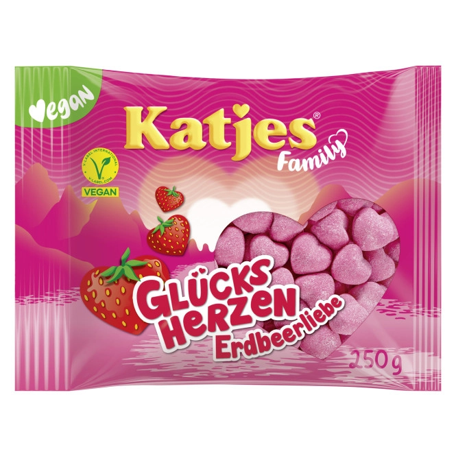 Katjes Family Glücksherzen Erdbeerliebe 250G