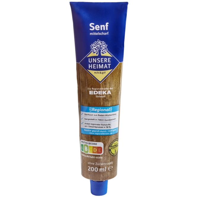 Unsere Heimat Senf mittelscharf 200ML