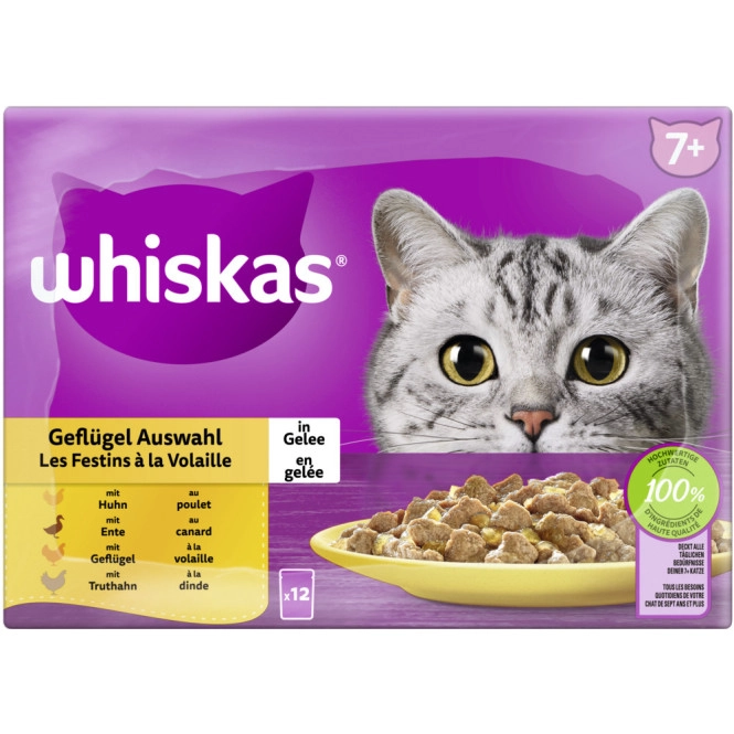 Whiskas Geflügel Auswahl in Gelee 12x 85G