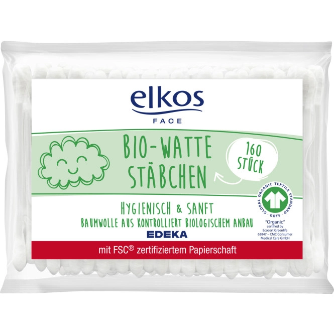 elkos Bio-Wattestäbchen Nachfüllpack 160ST