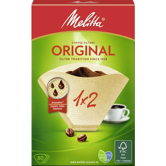 Melitta Filtertüten naturbraun Gr.1x2 80ST