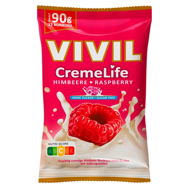 Vivil Creme Life Himbeere ohne Zucker 90G