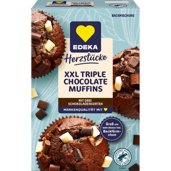 EDEKA Herzstücke Triple Chocolate Muffins 345G