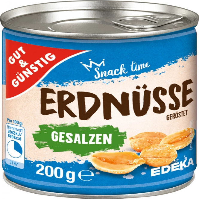 Gut & Günstig Erdnüsse geröstet & gesalzen 200G