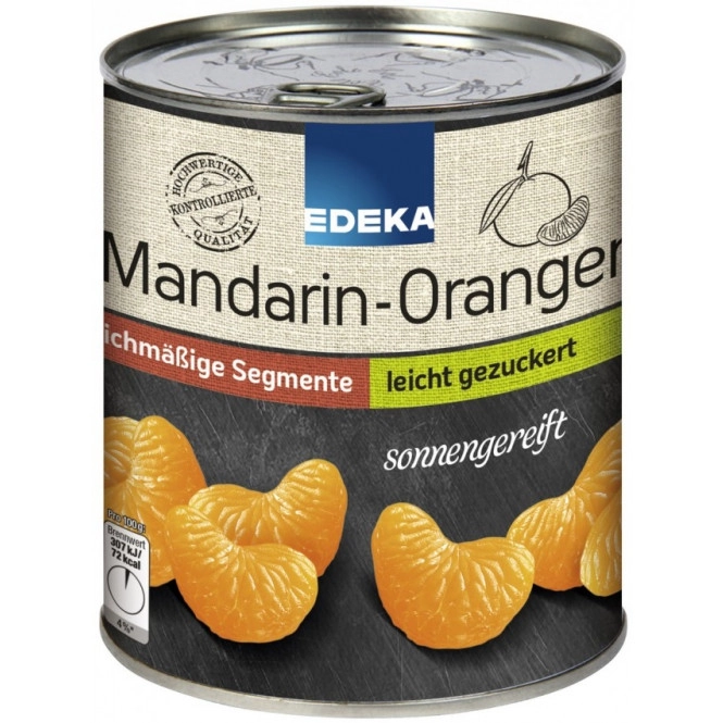 EDEKA Mandarin-Orangen leicht gezuckert große Dose 850G